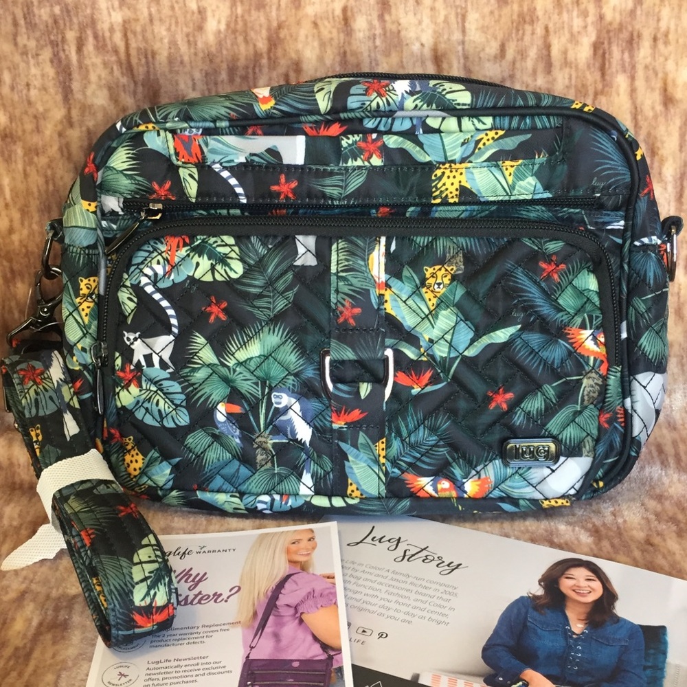 Lug Carousel XL Wildlife Black Crossbody w RFID